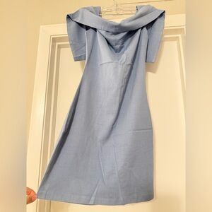 Elegant Blue Off-Shoulder Dress